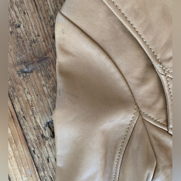 Michael Kors Beige Leather Jacket, Sz M - Picture 16 of 16